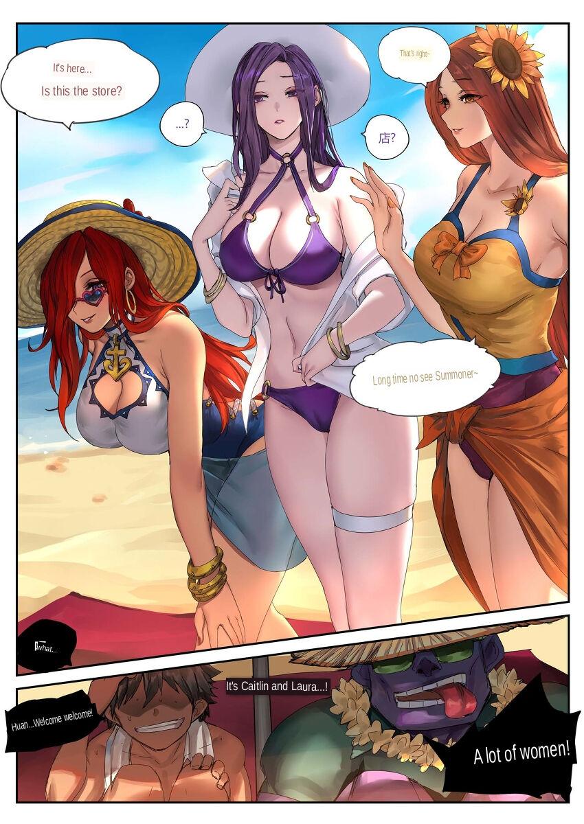 Wrestling Pool Party - Summer in summoner's rift 2 - League of legends Long Hair - Picture 2