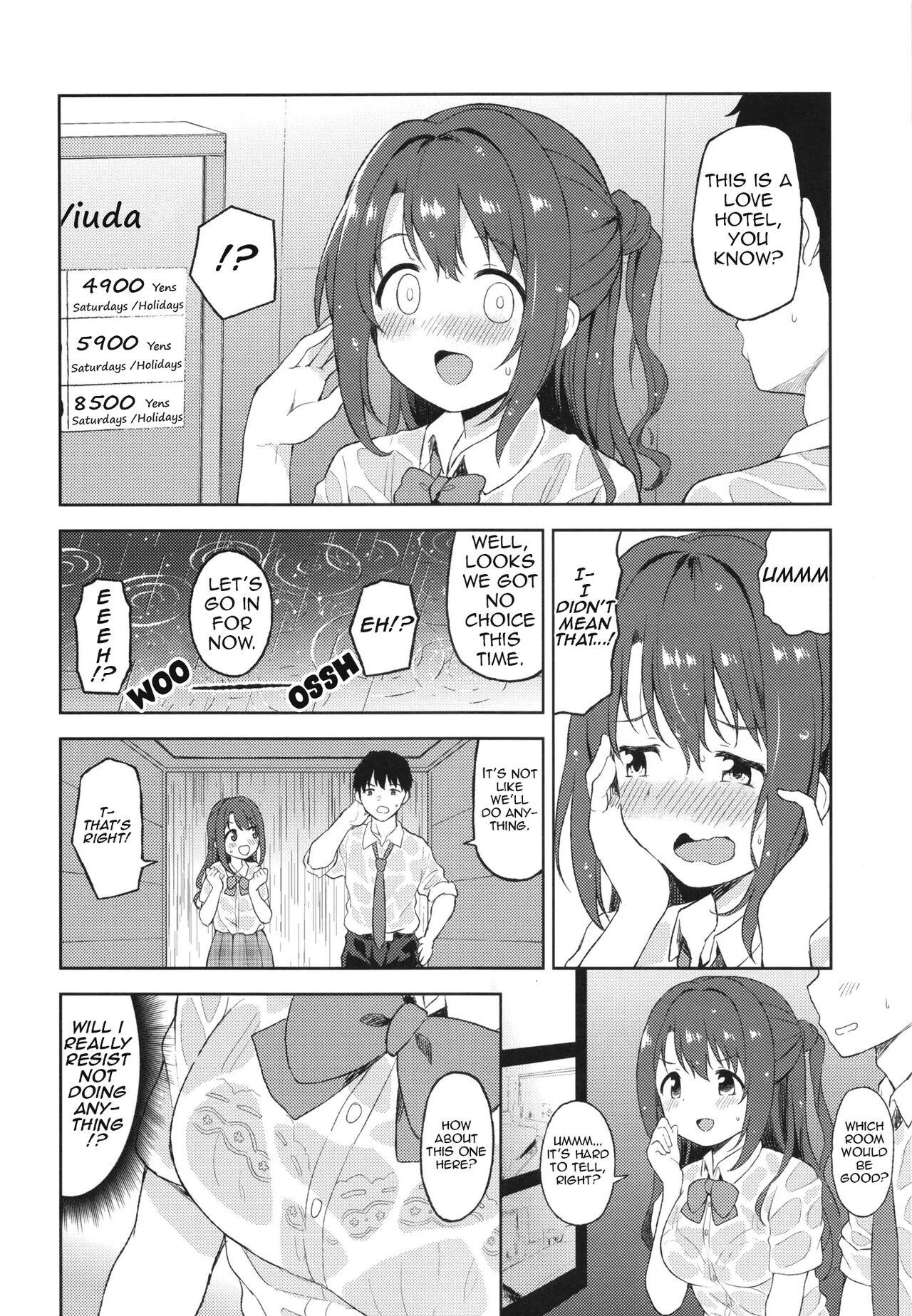 Porn Uzuki to LoveHo de Amayadori | Hiding from the rain in a love hotel with Uzuki - The idolmaster Sexteen - Page 3