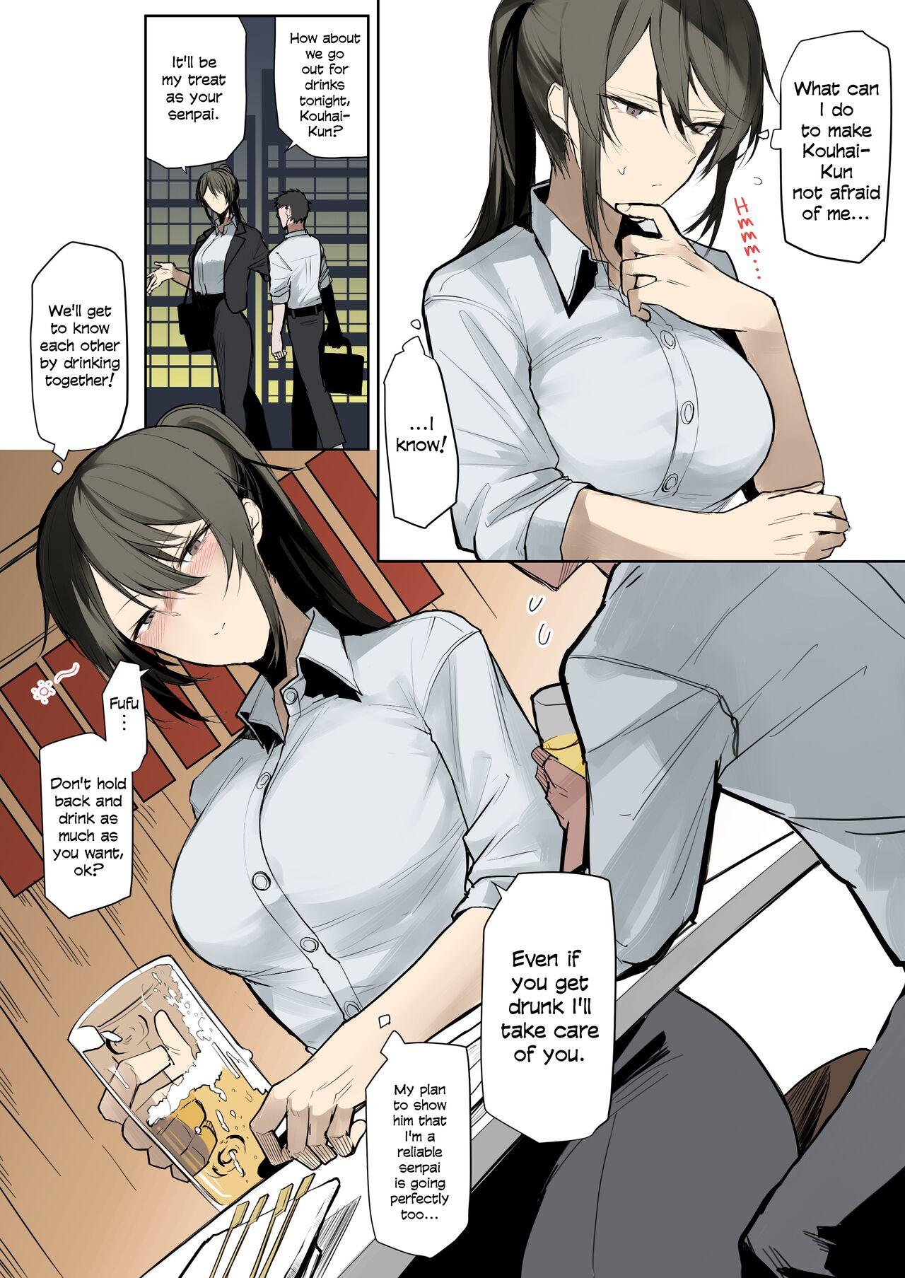 Footjob [Okyou] Ookii OL Onee-san no Manga | A Manga About A Big OL Onee-San [English] [Colorized] - Original Gay Pov - Page 2