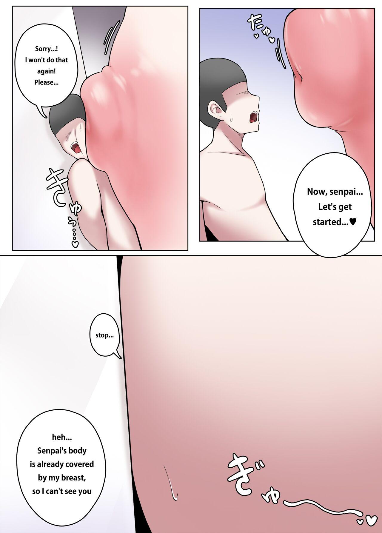 Safado A Senpai who was crushed by his Kouhai's huge breast Face Fuck - Page 2