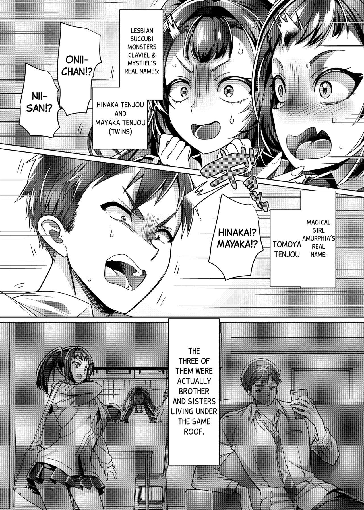 Pussylicking [Hawk Bit (Kouji)] Ani (Mahou Shoujo) vs Imouto (Les Succubus Kaijin) | Older Brother (Magical Girl) vs Little Sisters (Lesbian Succubi Monsters) [English] [Black Grimoires] [Digital] Amature Allure - Page 5