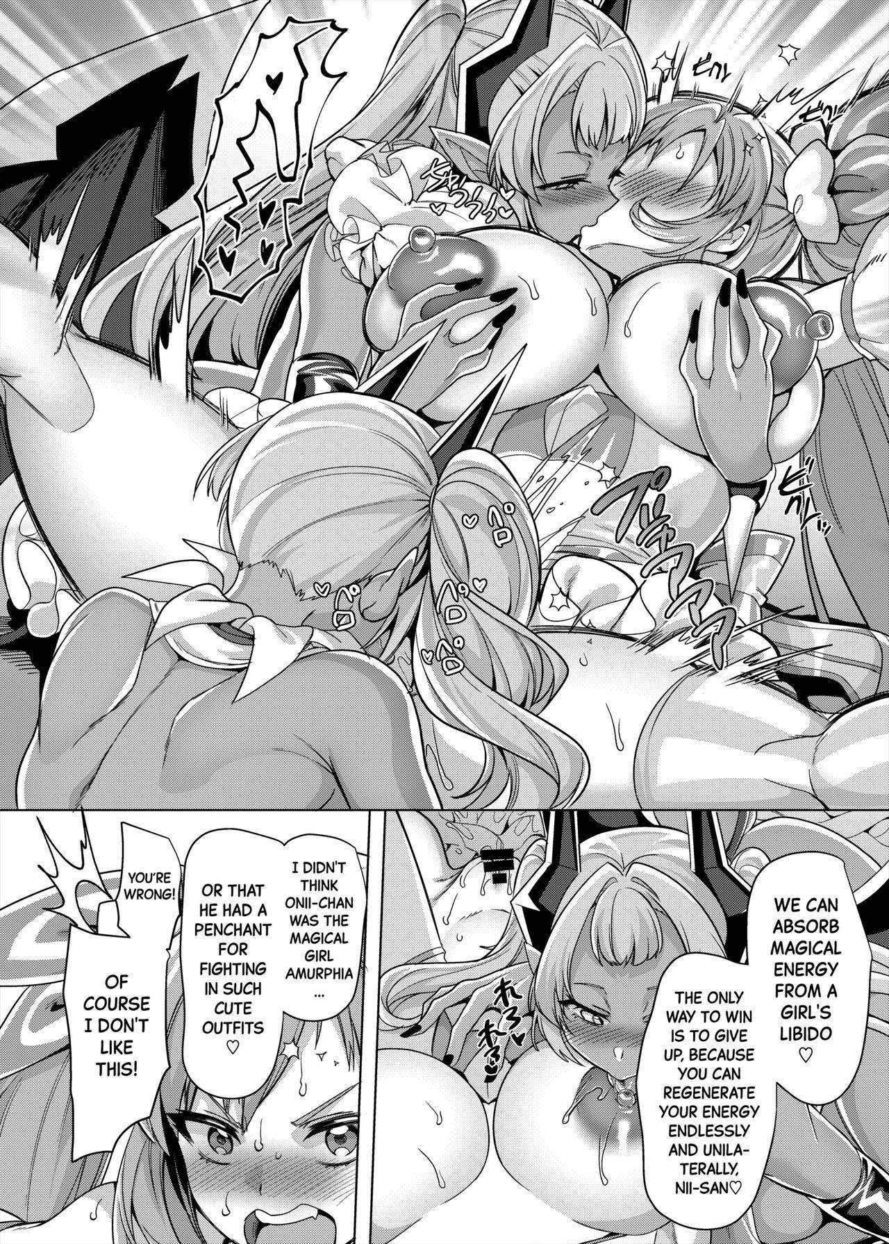 Pussylicking [Hawk Bit (Kouji)] Ani (Mahou Shoujo) vs Imouto (Les Succubus Kaijin) | Older Brother (Magical Girl) vs Little Sisters (Lesbian Succubi Monsters) [English] [Black Grimoires] [Digital] Amature Allure - Page 7