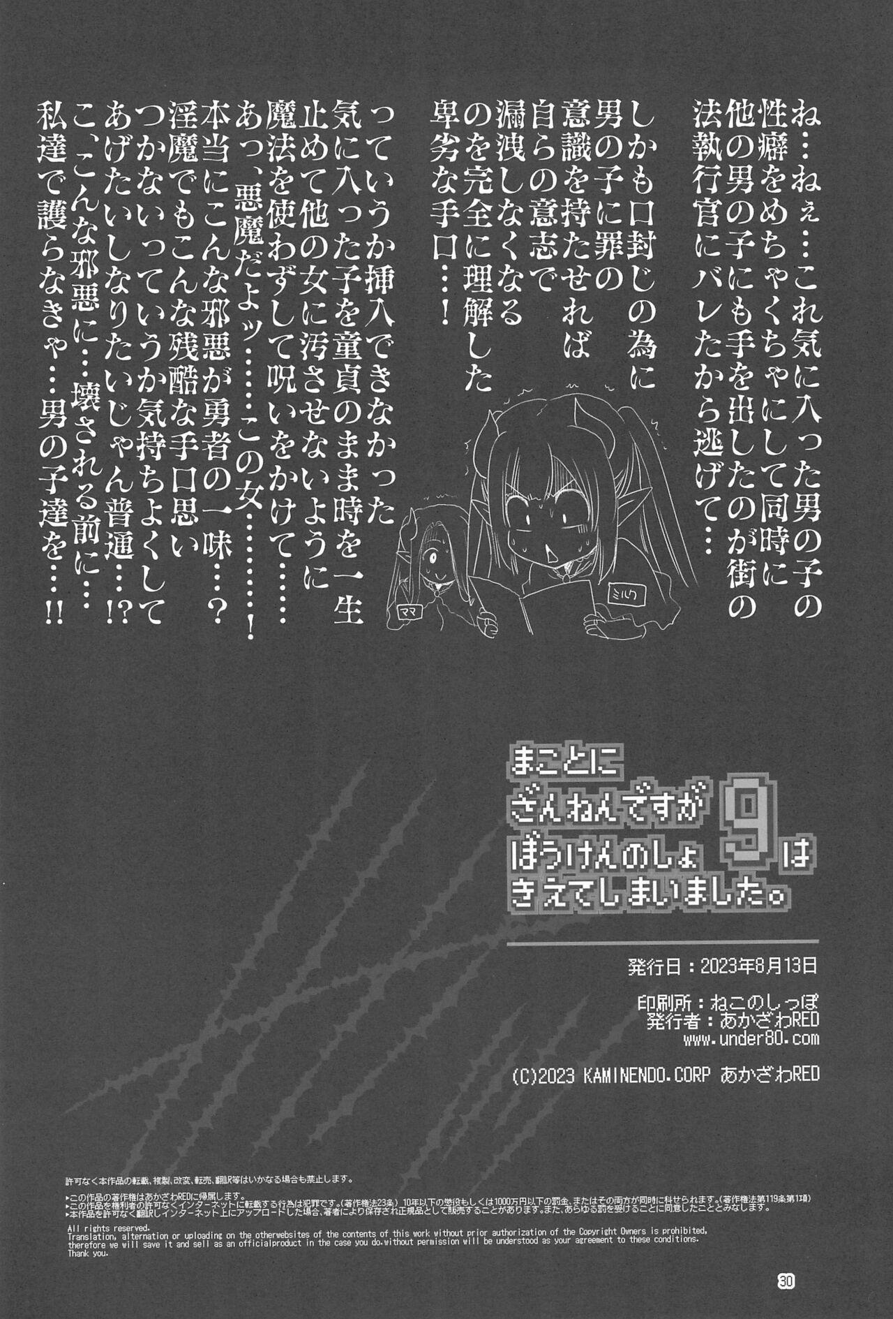 Makotoni Zannen desu ga Bouken no Sho 9 wa Kiete Shimaimashita. 29