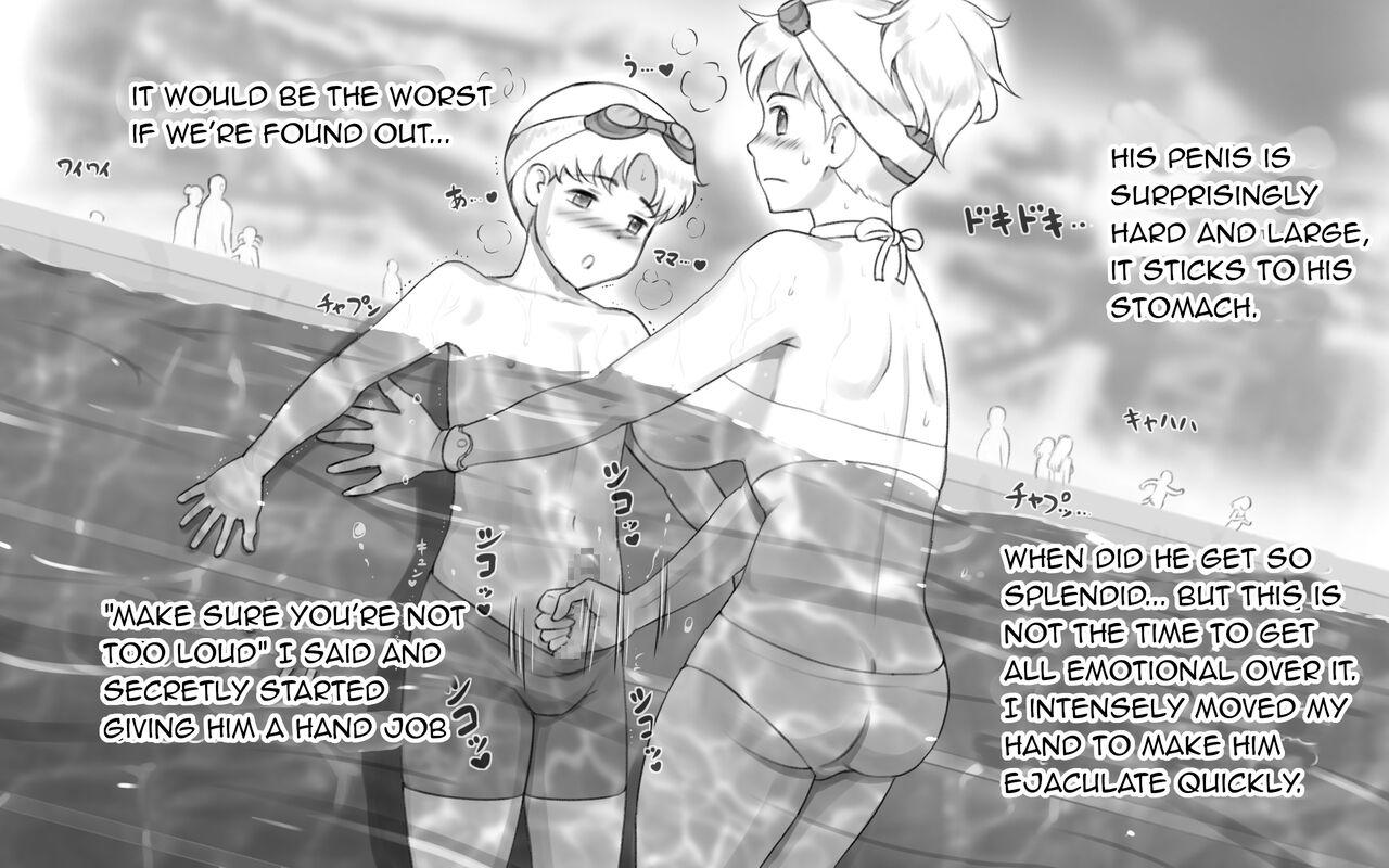 Gay Trimmed GW ni Puuruh he Ittara Musuko ga Genki ni Natteshimatta Hanashi | Going to the Pool during Golden Week, the Son Got All Perky Gayporn - Page 11