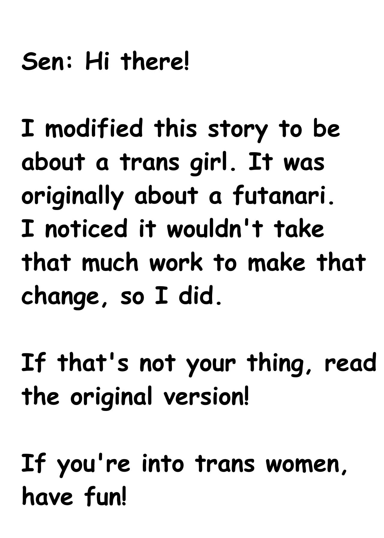 [Ekogi] Futanari ga Tomodachi ni Seishori shite morau Hanashi | [Trans girl rewrite] A Trans Girl In Sexual Need Is a Fuckbuddy 1