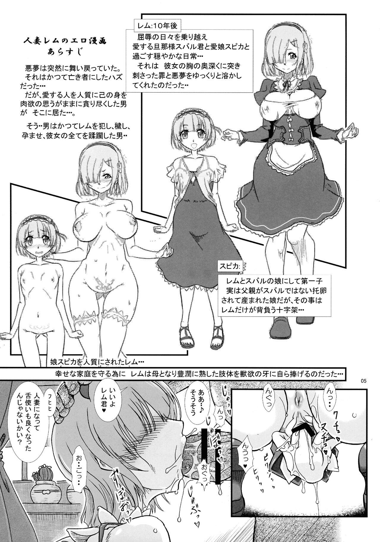 Machine Rem: Rem Danshou Hitozuma Rem no Ero Manga Pairotto-ban - Re zero kara hajimeru isekai seikatsu Street - Page 5
