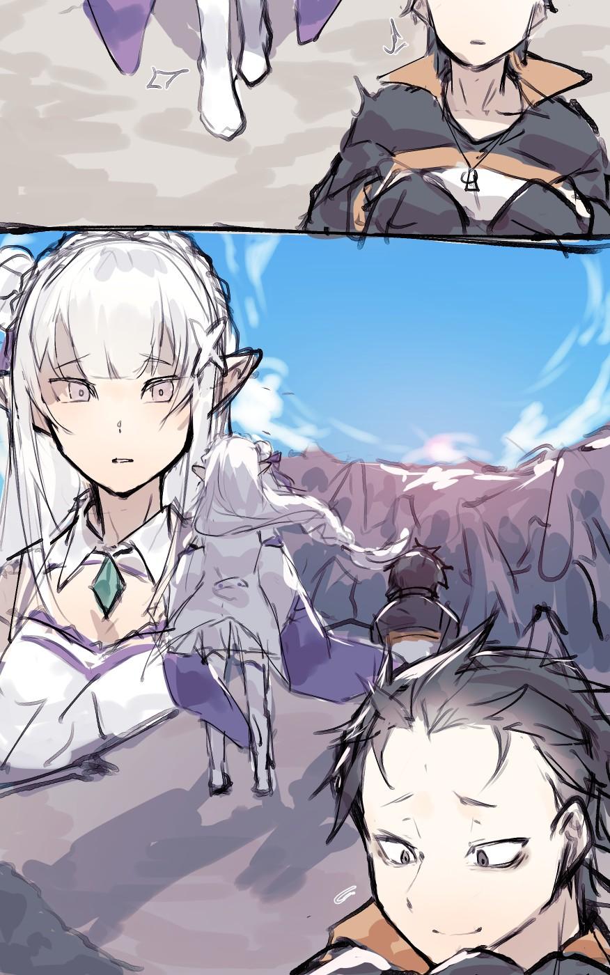 Emilia comforts Subaru 2