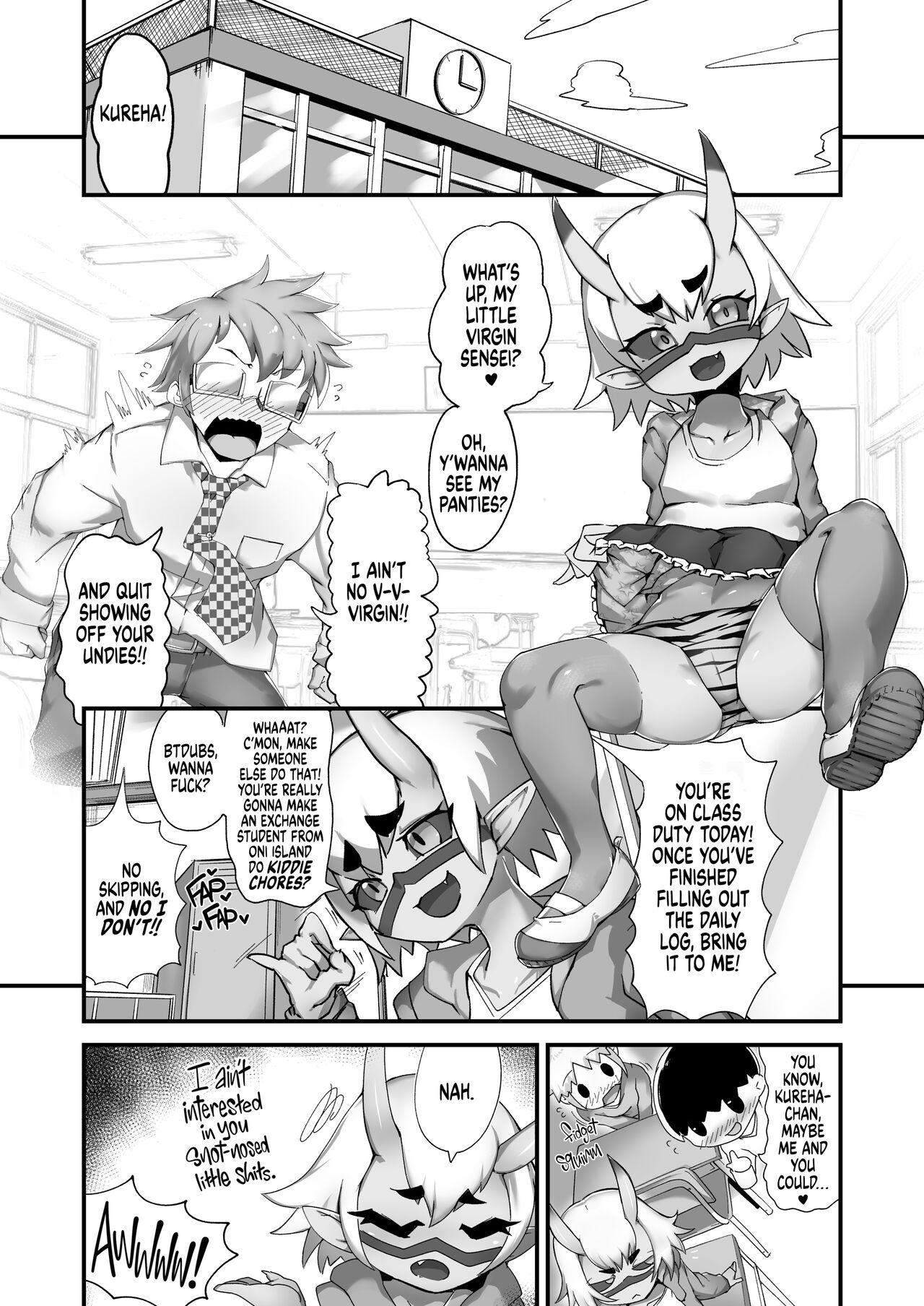 Watersports Mesuga Oni-chan to Doutei Sensei |A Bratty Little Demon and Her Cherryboy Teacher - Original Mas - Page 2