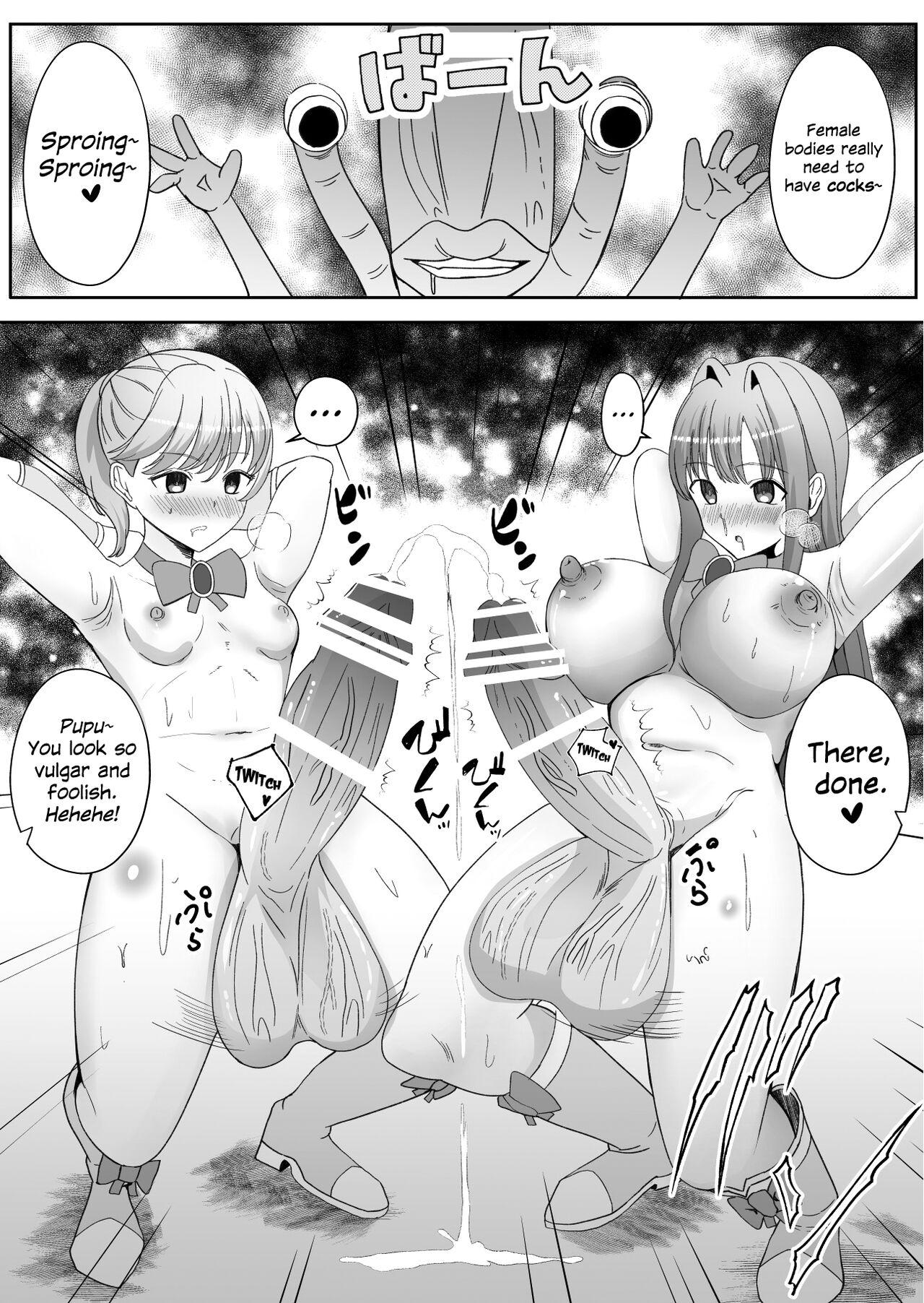 Chinpo ni Kiseisare Kintama ni Jinkaku o Utsusareta Mahou Shoujo | Magical Girls Who Got Infested by Parasite Cock and Had Their Personalities Transferred Into Their Testicles 18