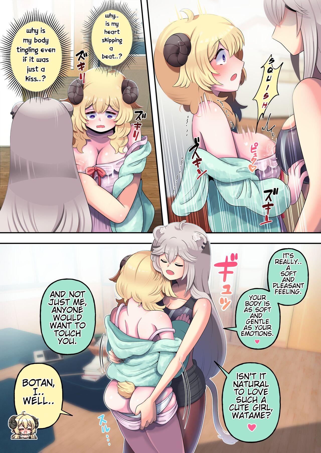 [Minominiya (Minomini)] Futashishi x Wata ~Lion no Aijou Hyougen Hen~ | Futashishi x Wata ~Lalion's Expression of Love~ (Shishiro Botan, Tsunomaki Watame) [English] [Rabu&Desu translations] 9