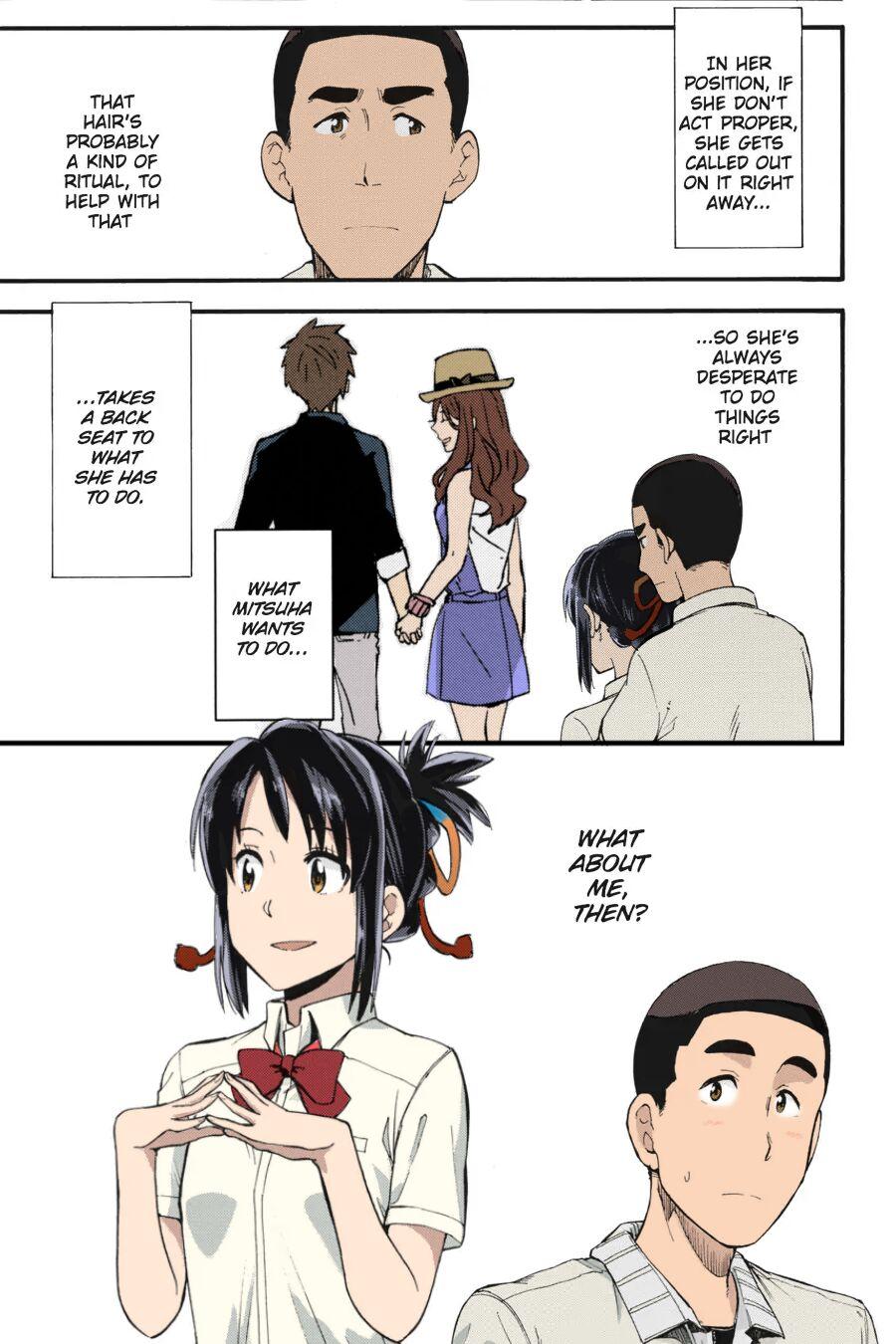 Kimi no Na wa. - & and & - Mitsuha Miyamziu & Teshigawara Katsuhiko (Coelacanth) (colored by mikakucoloring) 32