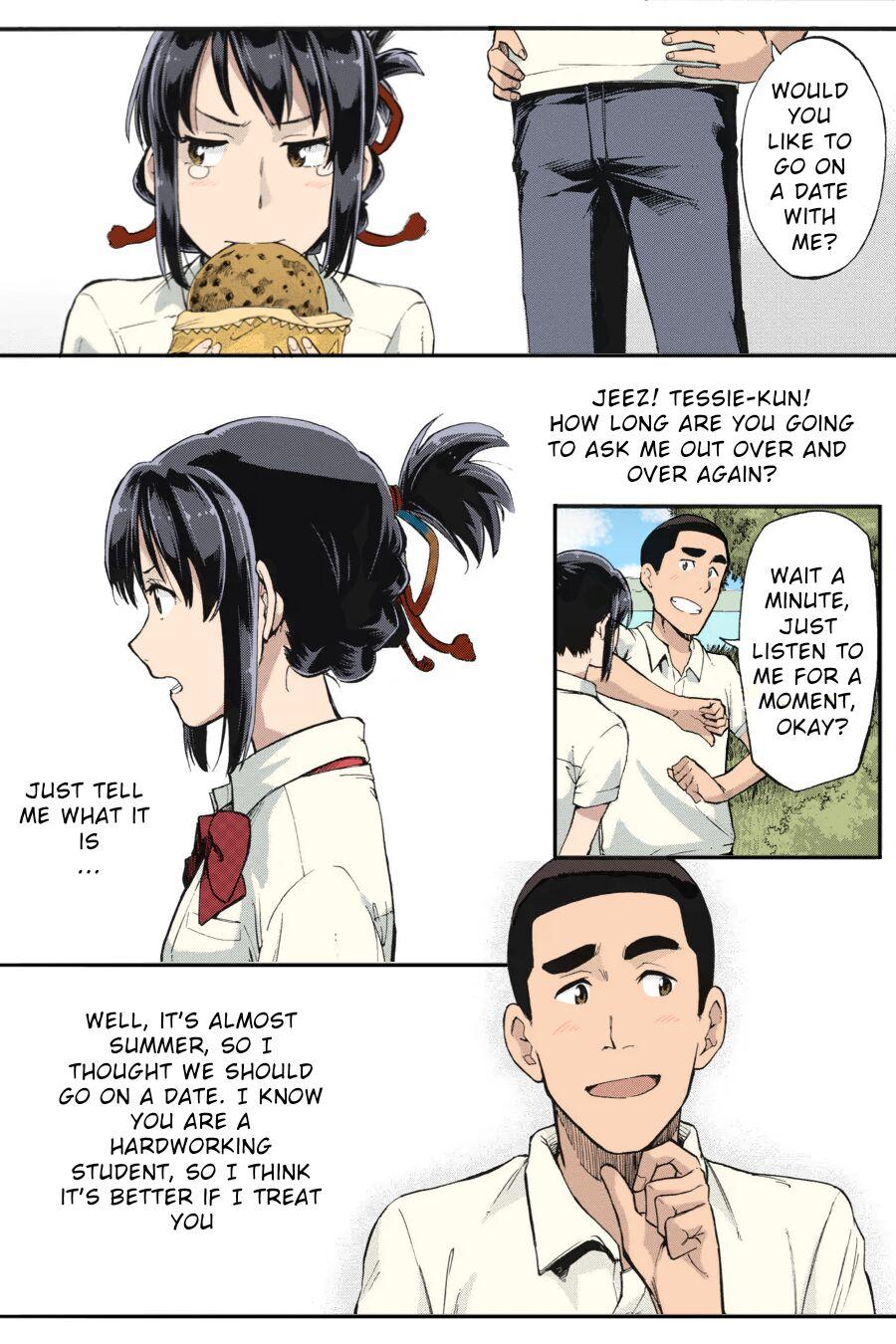 Kimi no Na wa. - & and & - Mitsuha Miyamziu & Teshigawara Katsuhiko (Coelacanth) (colored by mikakucoloring) 54