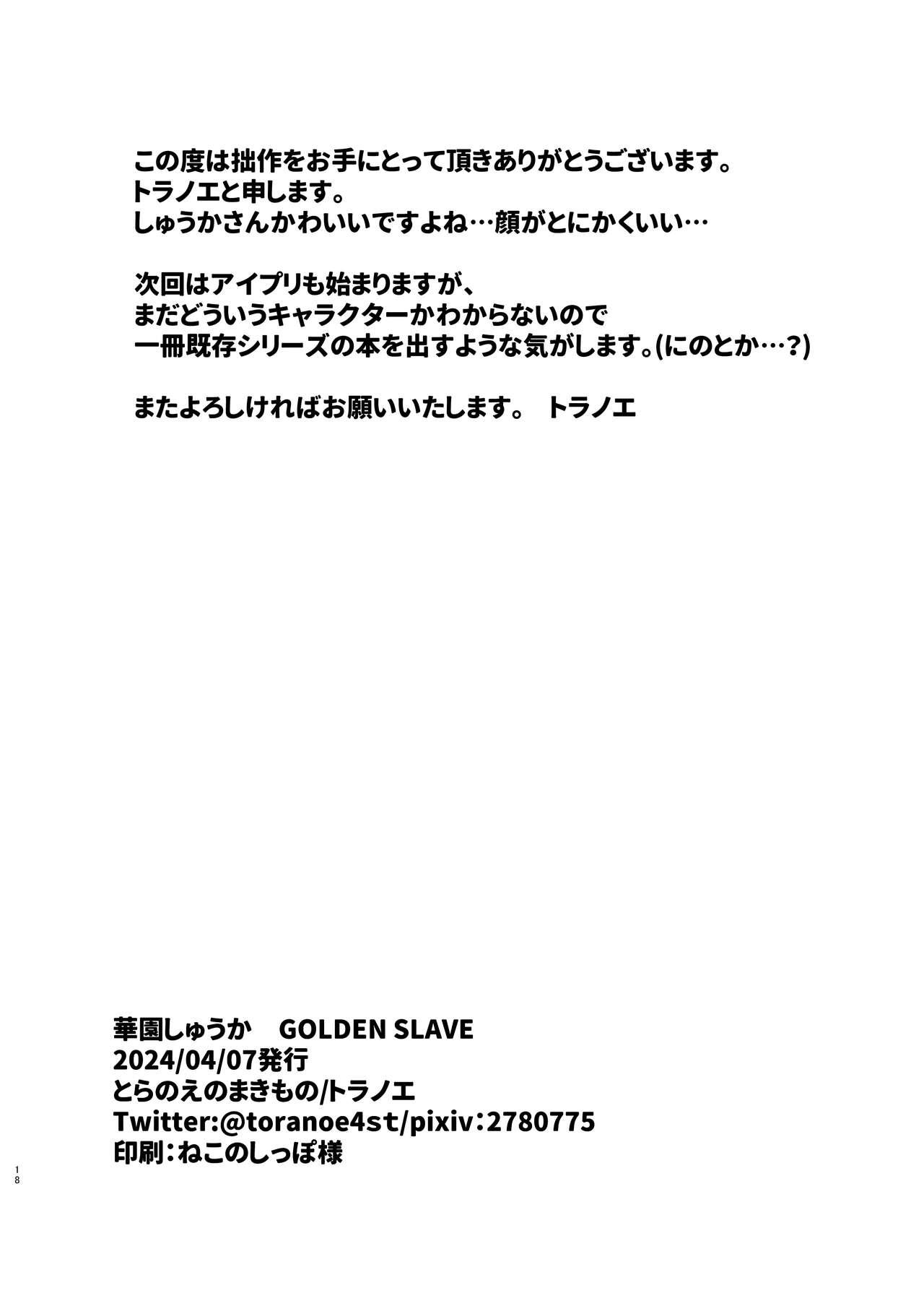 Hanazono Shuka GOLDEN SLAVE 17