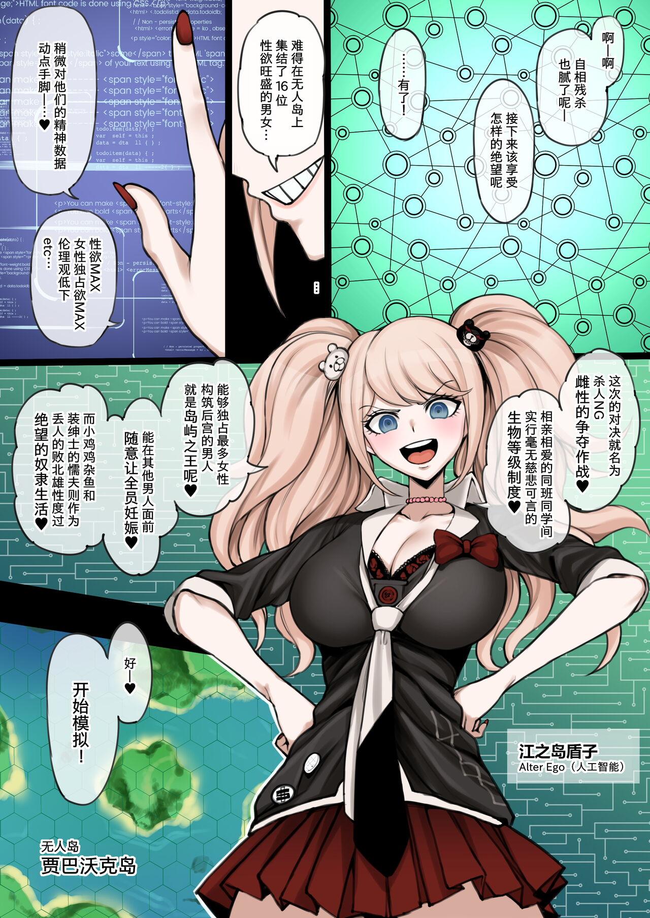 Kuzuryuu is defeated in the battle for the harem on the deserted island created by Enoshima Alter Ego, and is trained by Peko to become a female 0