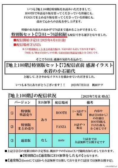 Chijou Hyakkai R18特别版套装【7】發佈前感谢插图 + 大感謝企画「冴木無双（夢想）」明石沙織編①」地上100層 2