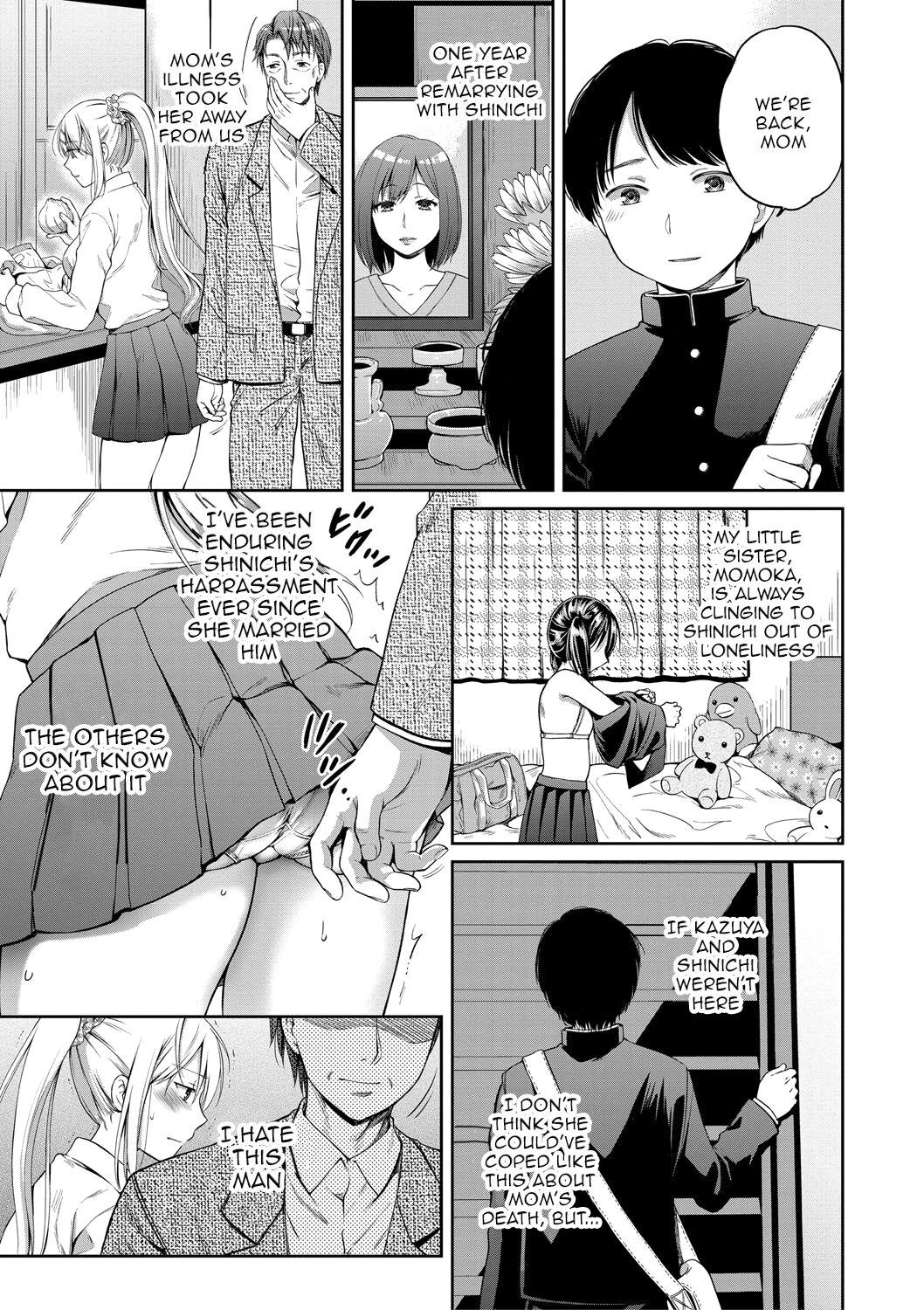 [Harusawa] Nisemono Kazoku - Gifu ni Ochite Iku Musume | Daughter Falling Into Stepfather Ch.1-2 [English] {Doujins.com} [Digital] 5